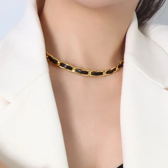 GP chic leather chain choker - Picture 2 of 4